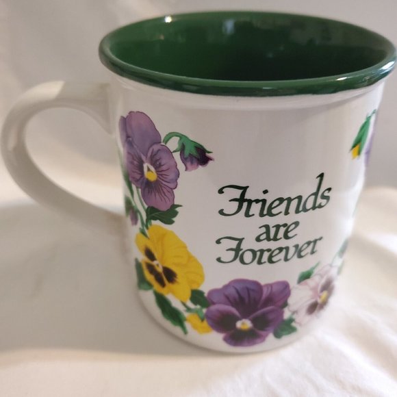 Potpourri Friends Forever Cup Mug Purple Pansies VTG 1992 Gift Collector EC - Picture 1 of 7